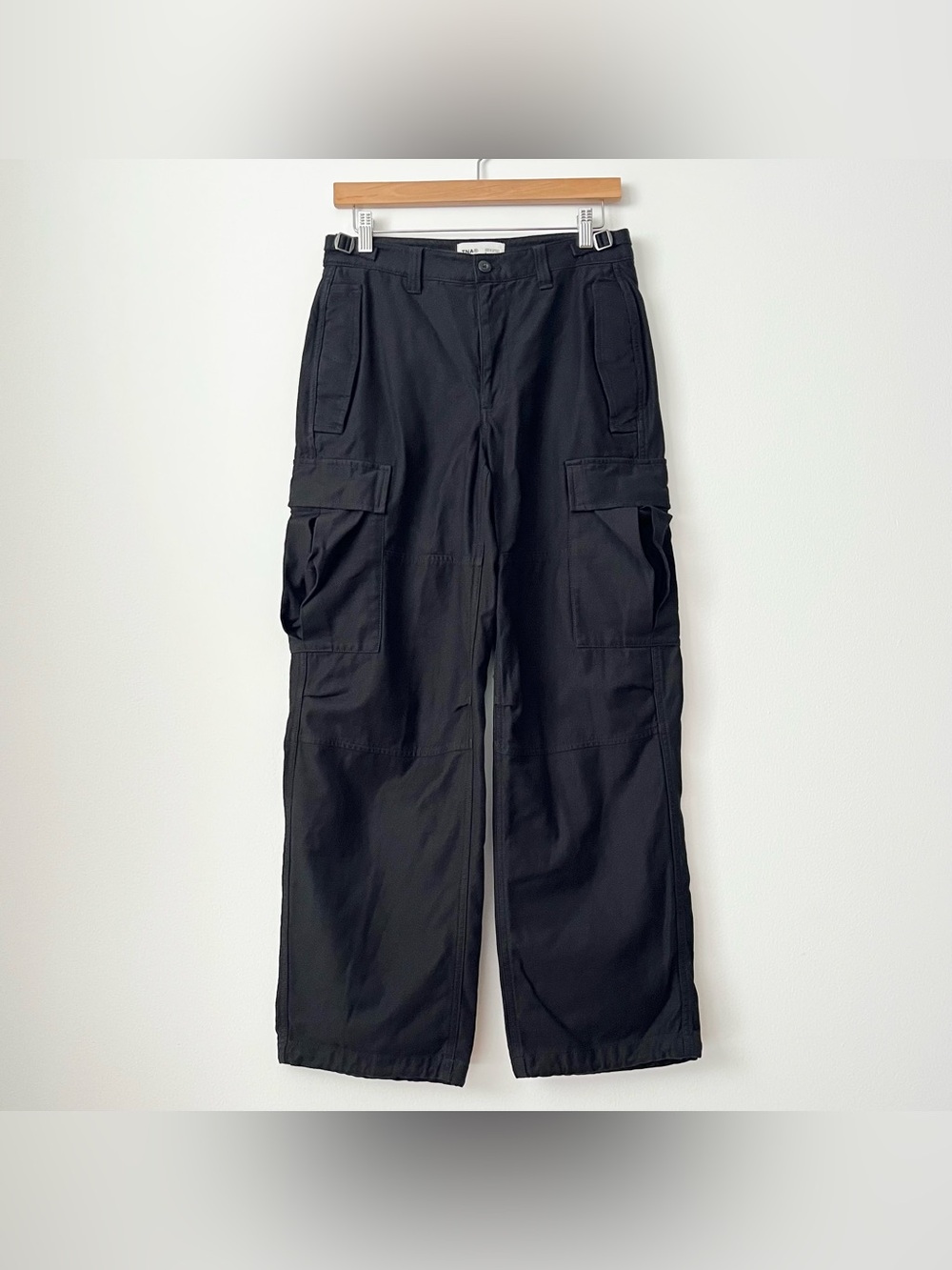 TNA Aritzia Women's Black Surplus Cargo Pants Size 4 Pockets Baggy Relaxed Fit